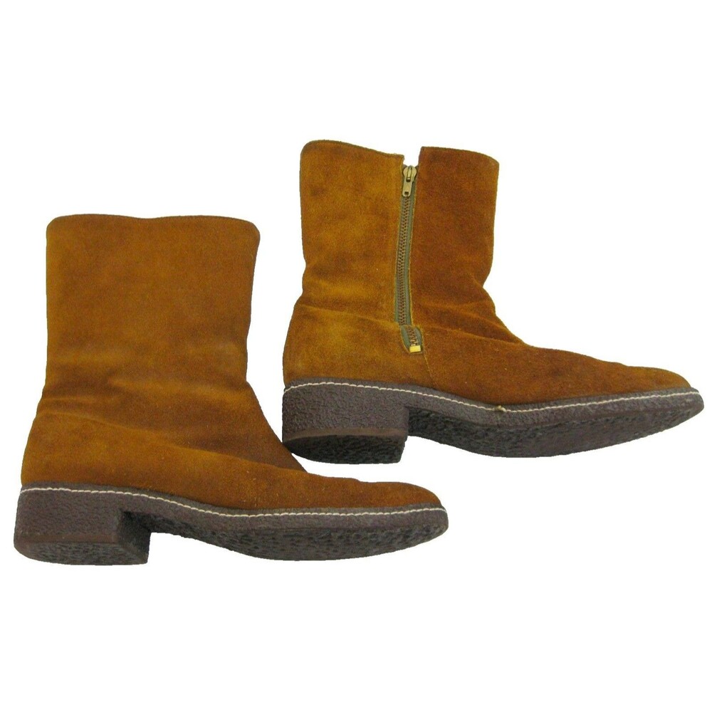 Suede Leather Boots Women's (Size 10) Brown Mid High Shearling Style Warm Winter